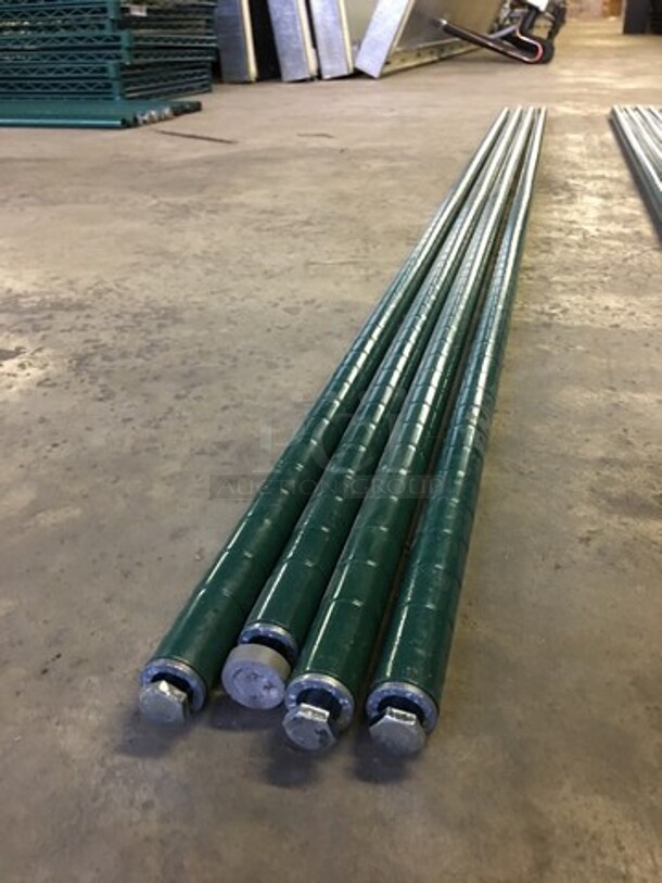 One Set Of Winco Antimicrobial Green Epoxy Coated Metal Metro Rack! 24 x 60 x 72 On Legs!  - Image 6 of 6