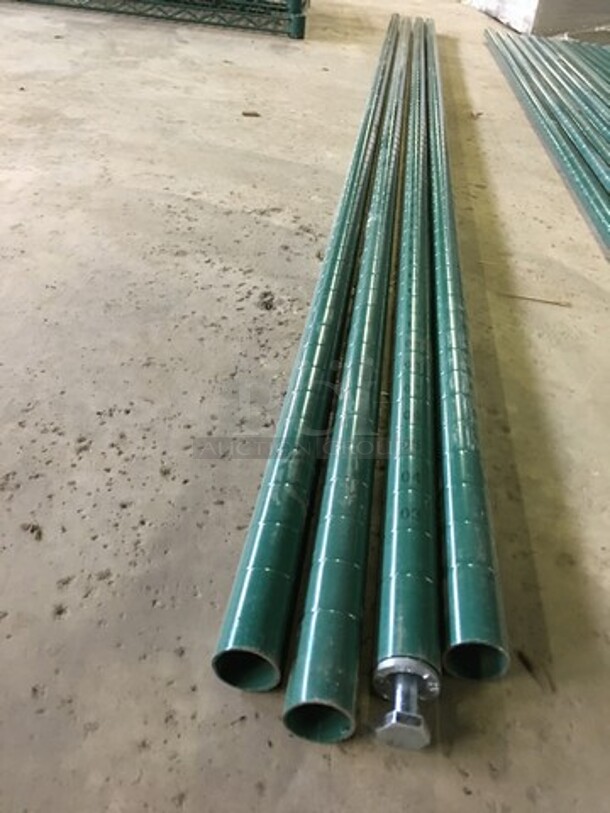 One Set Of Winco Antimicrobial Green Epoxy Coated Metal Metro Rack! 24 x 48 x 72 On Legs!  - Image 5 of 5