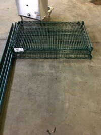 Winco Antimicrobial Green Epoxy Coated Metal Metro Rack! 24 x 36 x 72 On Legs! 