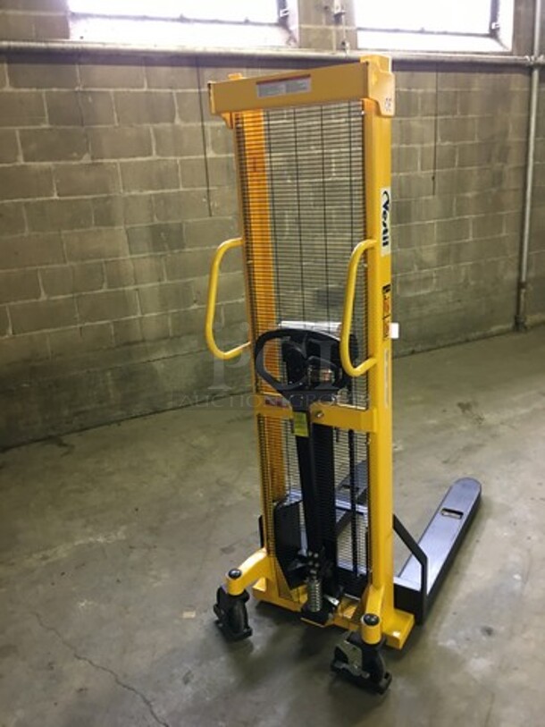 WOW! LIKE NEW BARLEY USED LATE MODEL 2019! Vestil Commercial Manual Stacker! With Fixed Forks/Legs! Model VHPS2000FF Serial 190310!  - Image 4 of 10
