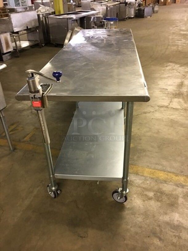 Royal Commercial Work/Prep Table! With Underneath Storage Space! With Bottle Opener Attachment! All Stainless Steel! On Casters!  - Image 2 of 9