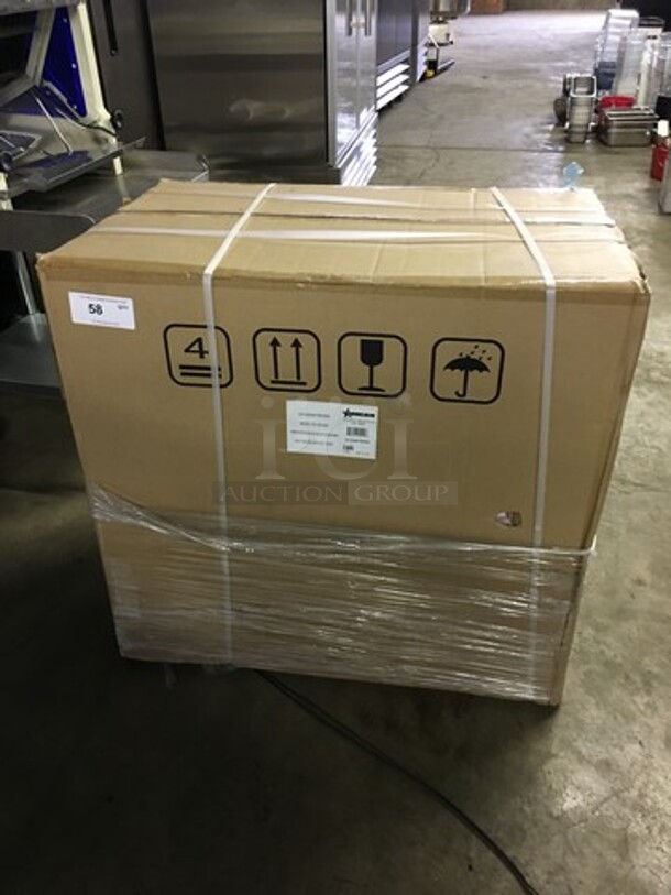 NEW! IN THE BOX! LATE MODEL Omcan Commercial Chest Freezer Merchandiser! With 2 Sliding Top Doors! Model FRCN0200! 110V! Working When Removed! - Image 1 of 7