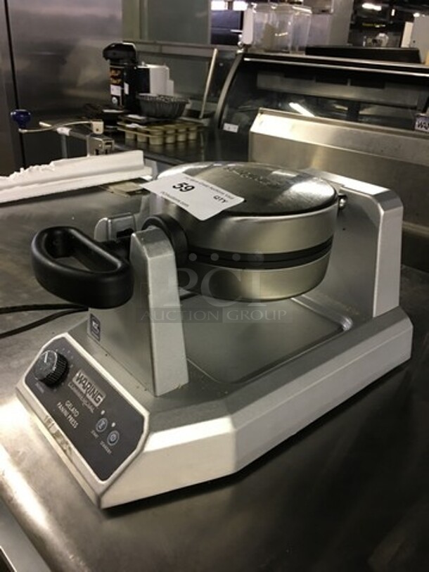 NICE! LATE MODEL Waring Commercial Countertop Gelato Panini Press Machine! Model WICSP180! 120V! Working When Removed! - Image 2 of 8