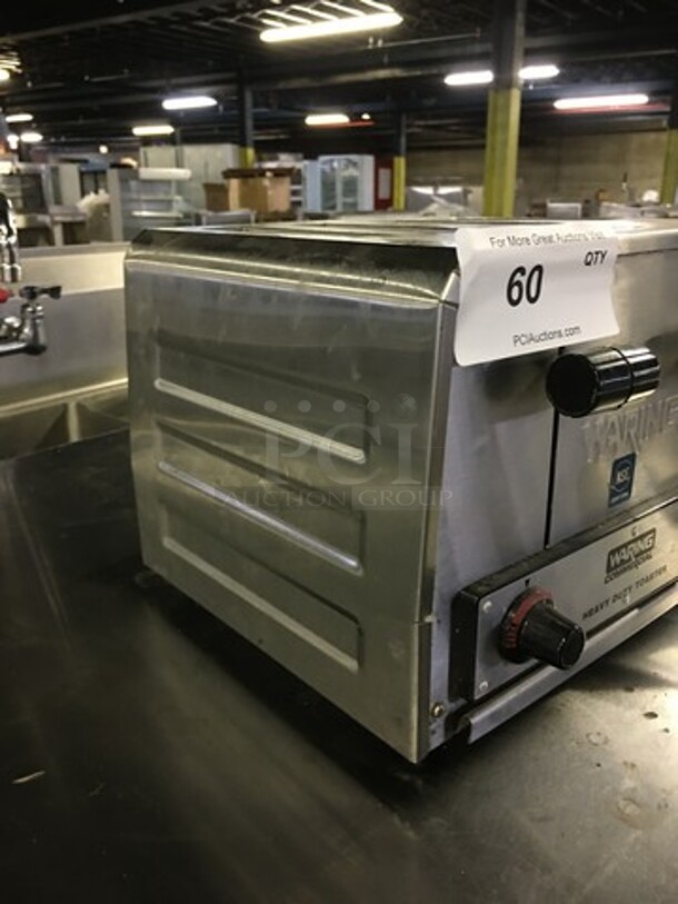 LATE MODEL Waring Commercial Heavy Duty 4 Slot Toaster! All Stainless Steel! Model WCT805! 240V! Working When Removed! - Image 3 of 8