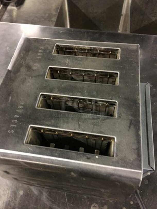 LATE MODEL Waring Commercial Heavy Duty 4 Slot Toaster! All Stainless Steel! Model WCT805! 240V! Working When Removed! - Image 6 of 8