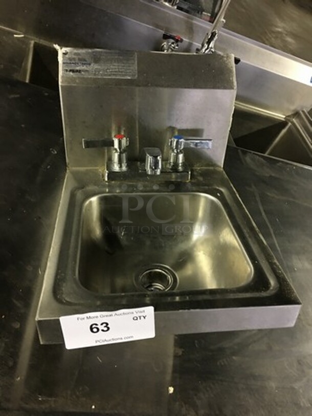 Advance Tabco Commercial Wall Mount Hand Sink! With Backsplash & Faucet! All Stainless Steel! Model 7PS22! - Image 1 of 7