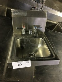 Advance Tabco Commercial Wall Mount Hand Sink! With Backsplash & Faucet! All Stainless Steel! Model 7PS22!