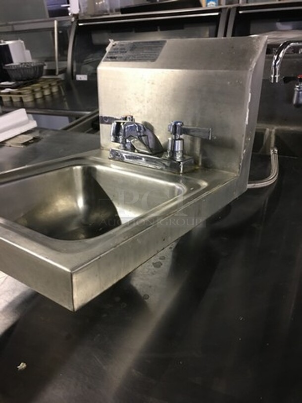 Advance Tabco Commercial Wall Mount Hand Sink! With Backsplash & Faucet! All Stainless Steel! Model 7PS22! - Image 2 of 7