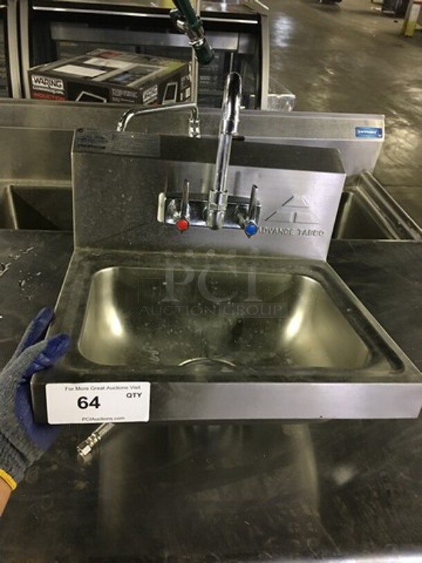 Advance Tabco Commercial Wall Mount Hand Sink! With Backsplash & Faucet! All Stainless Steel! Model 7PS60!