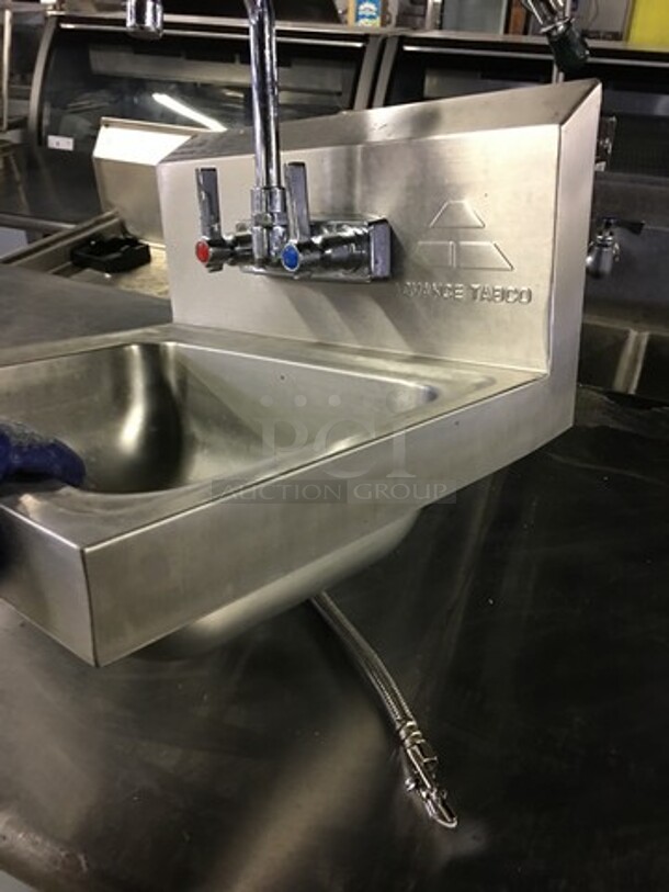 Advance Tabco Commercial Wall Mount Hand Sink! With Backsplash & Faucet! All Stainless Steel! Model 7PS60! - Image 2 of 7
