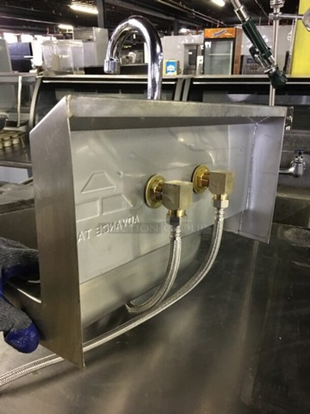 Advance Tabco Commercial Wall Mount Hand Sink! With Backsplash & Faucet! All Stainless Steel! Model 7PS60! - Image 3 of 7