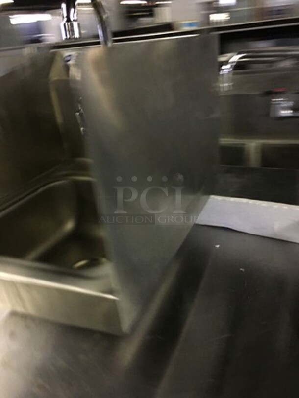 Royal Commercial Wall Mount Hand Sink! With Back & Side Splash! With Faucet! All Stainless Steel! Model ROYHS12SP! - Image 2 of 8