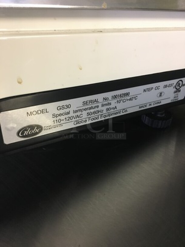 Globe Commercial Countertop Price Computing Scale! With Digital Controls! Model GS30 Serial 100162890! 110/120V! - Image 5 of 9