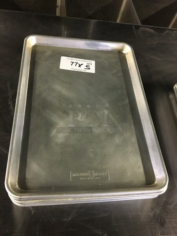 NICE! All Stainless Steel Baking Sheet Pans! 5 X Your Bid!