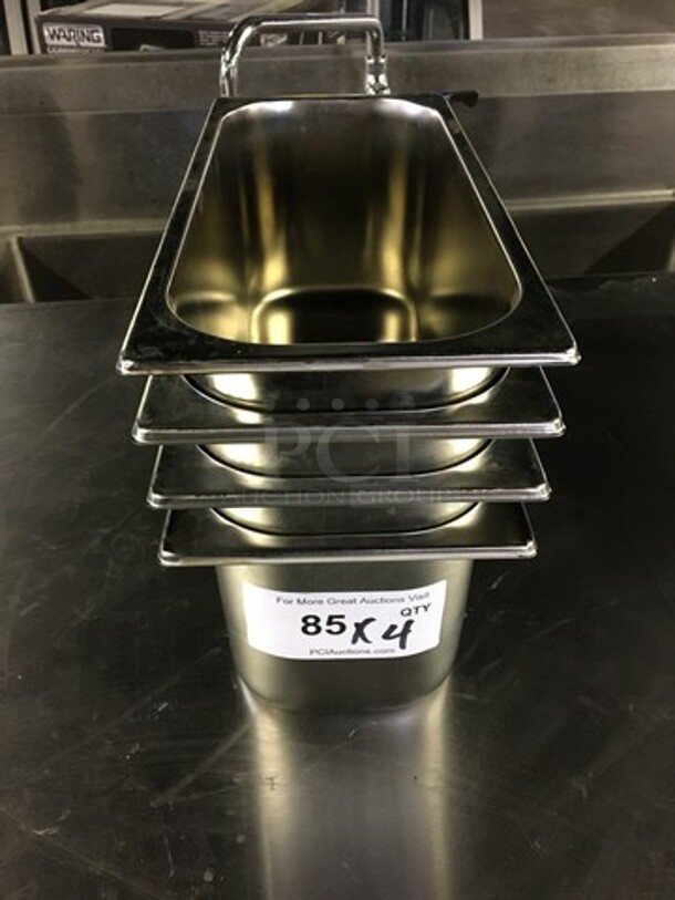 All Stainless Steel 1/9 Drop In Pan! 4 X Your Bid!