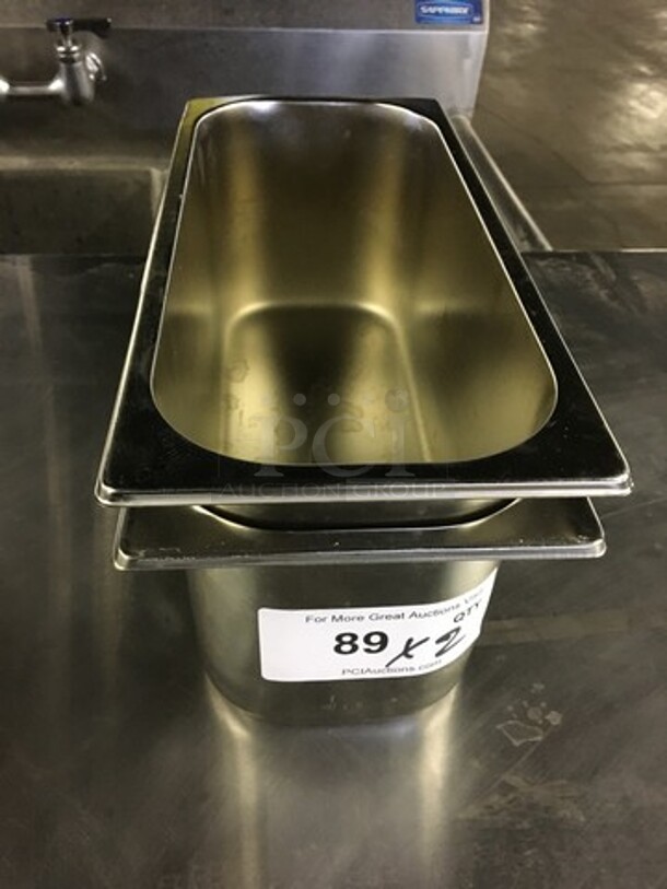 All Stainless Steel 1/3 Drop In Pan! 2 X Your Bid!  - Image 1 of 4