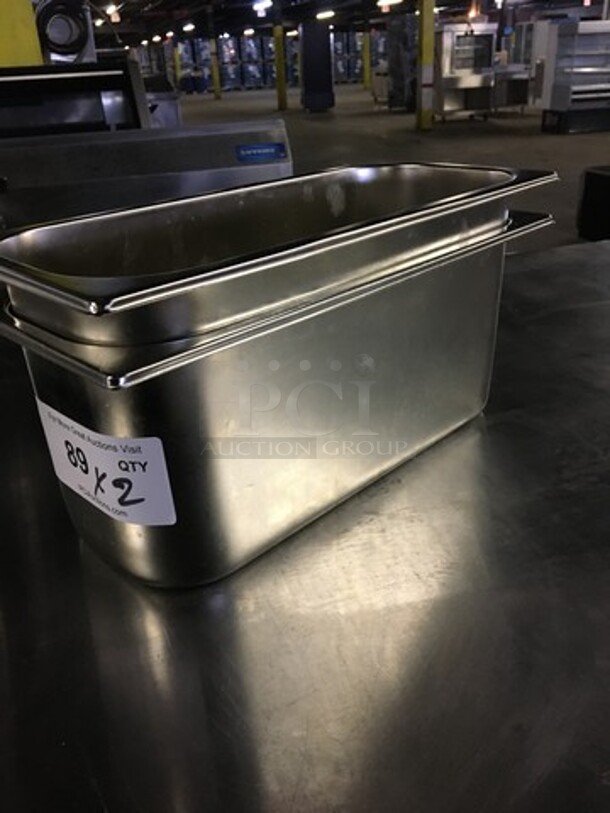 All Stainless Steel 1/3 Drop In Pan! 2 X Your Bid!  - Image 2 of 4