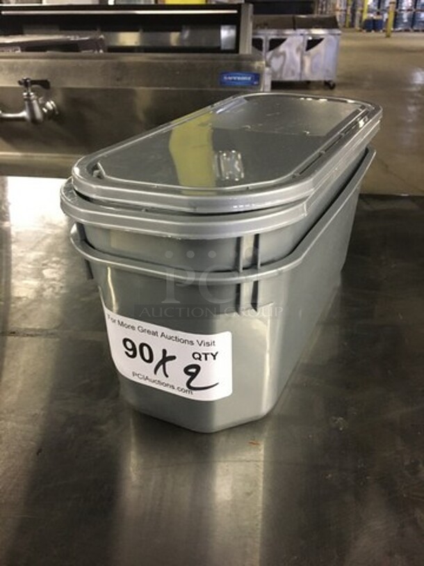 Poly 1/3 Food Holding Bins! With Lids! 2 X Your Bid! 