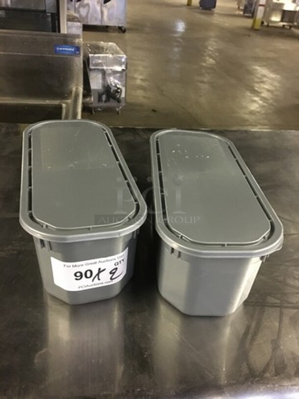 Poly 1/3 Food Holding Bins! With Lids! 2 X Your Bid!  - Image 2 of 4