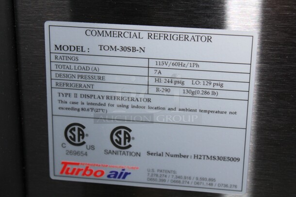 BRAND NEW AND AWESOME! Turbo Air Model TOM-30SB-N Commercial Stainless Steel Open Air Grab And Go Refrigerated Display Case/Cooler. 28x33.25x42. 115V/60Hz.  - Image 2 of 6