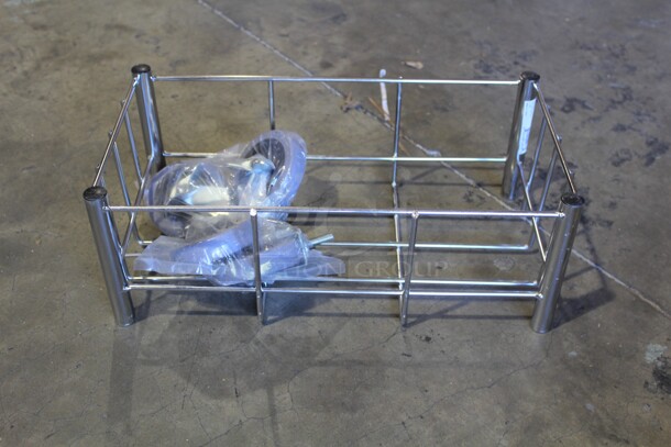 NEW IN BOX! 4 Winco Model DWR-1708 Commercial Stainless Steel Wire Dollies. 17.5x8.5x5. 4 X Your Bid!