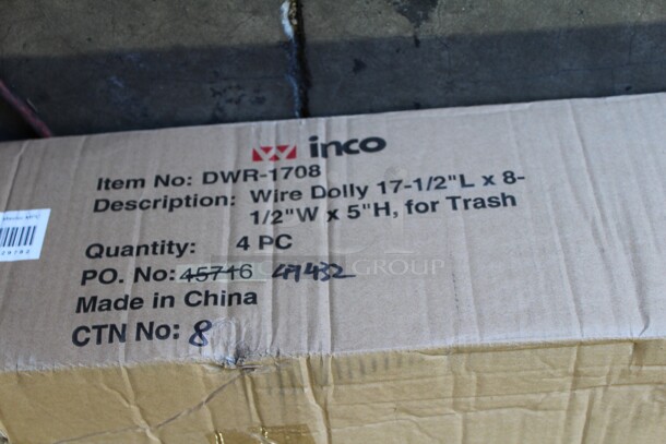 NEW IN BOX! 4 Winco Model DWR-1708 Commercial Stainless Steel Wire Dollies. 17.5x8.5x5. 4 X Your Bid! - Image 2 of 3