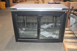 BRAND NEW! Perlick Model SDBR48-1 Commercial REMOTE Cooled Sliding Glass Door Bar Back Refrigerator/Cooler. 48x24.75x38.5. 115V/60Hz. Condenser Not Included. 