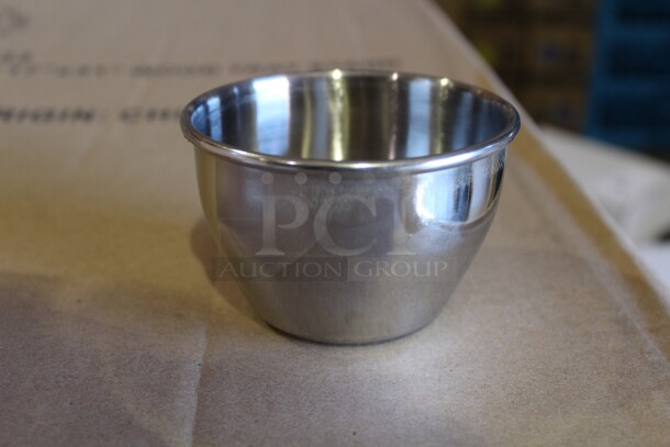 NEW IN BOX! 24 American Metalcraft Commercial Stainless Steel 8 Ounce Sauce Cups. 3.5x3.5x2.  24X Your Bid! 