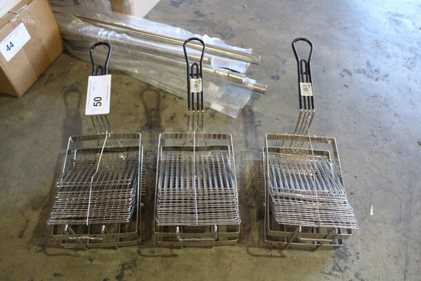 NEW! 3 Commercial Stainless Steel Tostada Fryer Baskets. 18x6.5x8. 3X Your Bid!  - Image 4 of 4