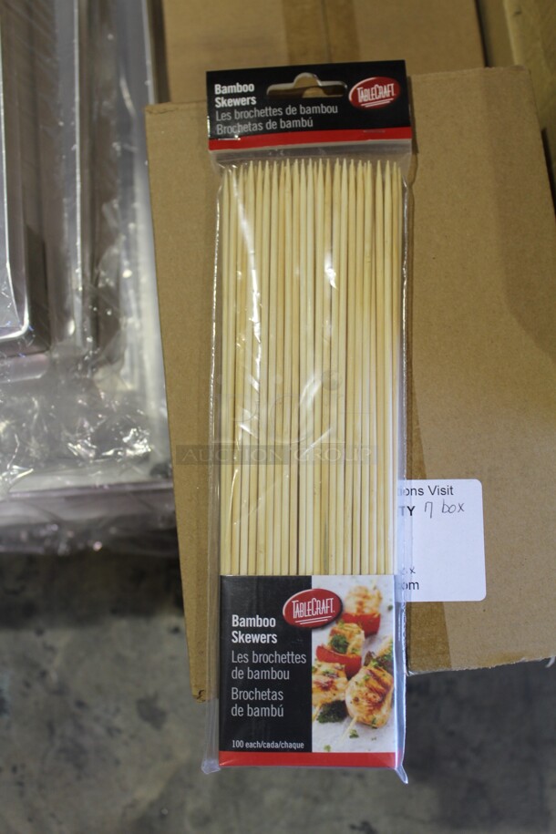 NEW IN BOX! 7 Boxes (8 Packs Of 100 In Each Box) Of Tablecraft 10 Inch Bamboo Skewers. 7X Your Bid! - Image 1 of 3