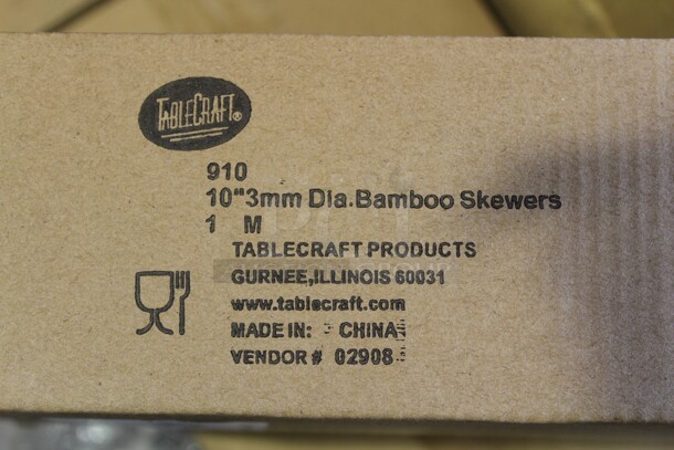 NEW IN BOX! 7 Boxes (8 Packs Of 100 In Each Box) Of Tablecraft 10 Inch Bamboo Skewers. 7X Your Bid! - Image 2 of 3