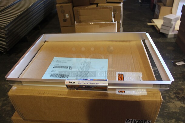 NEW! 4 Winco AXPE-1 Commercial Aluminum Full Size Sheet Pan Extenders. 17.25x25.5x2. 4X Your Bid!  - Image 1 of 3
