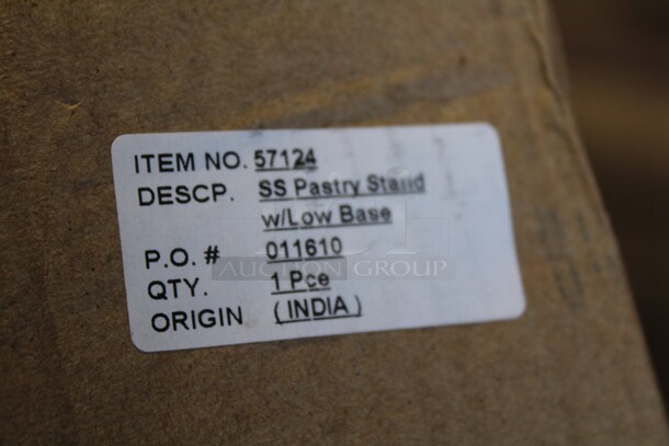 NEW IN BOX! 3 Browne Commercial Stainless Steel Pastry Stands With Low Base. 13x13x1.5. 3X Your Bid!  - Image 3 of 3