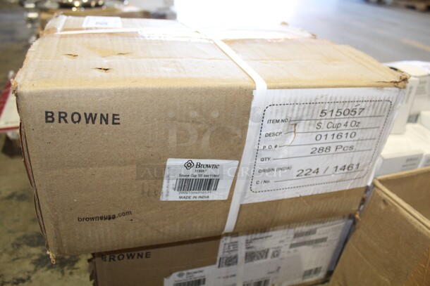 NEW IN BOX! 24 Boxes (12 Each) Of Browne 4 Ounce Stainless Steel Sauce Cups. 3.25x3.25x1.75. 24X Your Bid! - Image 3 of 3