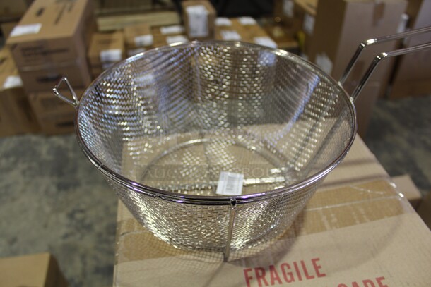 NEW! 3 Commercial Stainless Steel Round Fryer Baskets. 11.75x21.5x8 - Image 2 of 3