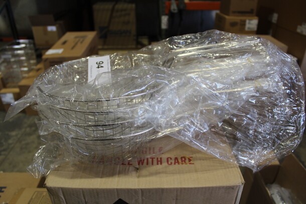 NEW! 4 Commercial Stainless Steel Round Fryer Baskets. 10x19x5. 4X Your Bid!  - Image 3 of 3