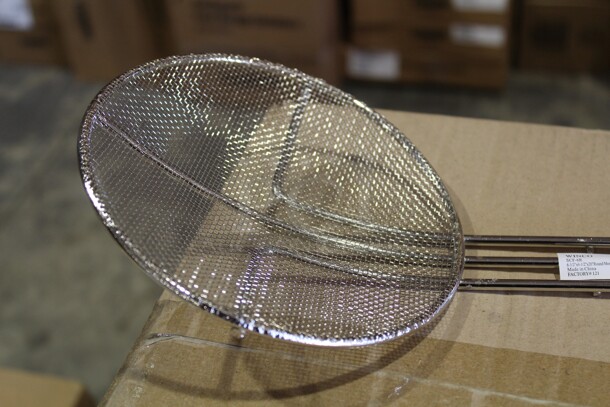 NEW! 10 Winco SCF-6R Commercial Stainless Steel Mesh Strainers. 6.5x19x.5. 10X Your Bid! - Image 2 of 4
