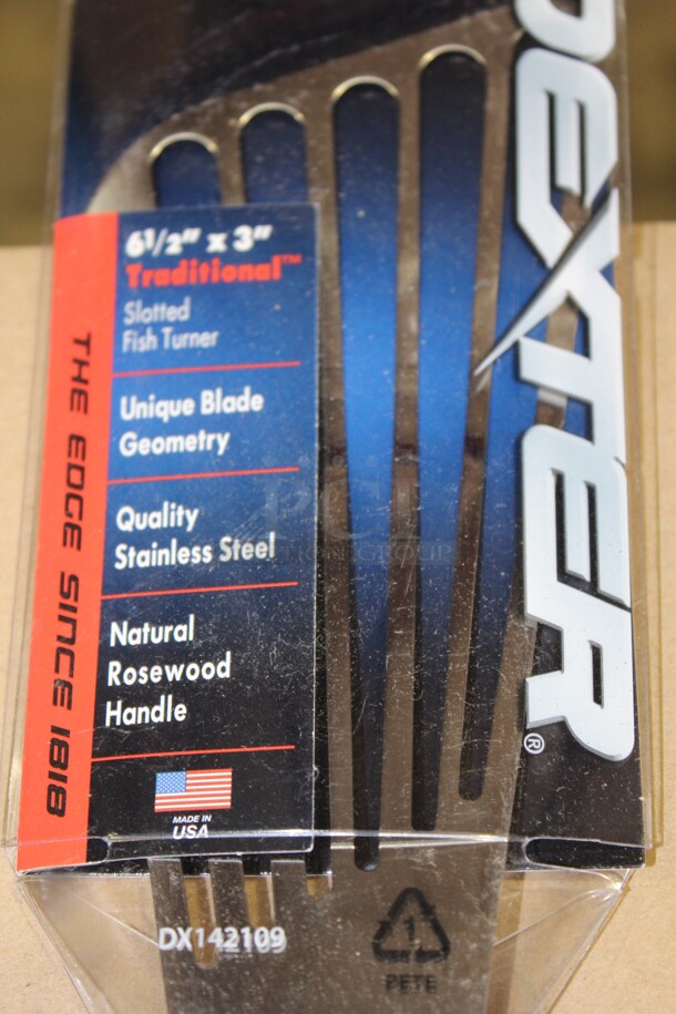 NEW! 7 Dexter Commercial Wooden Handle Slotted Fish Turners. 3x11x1. 7X Your Bid!  - Image 2 of 3