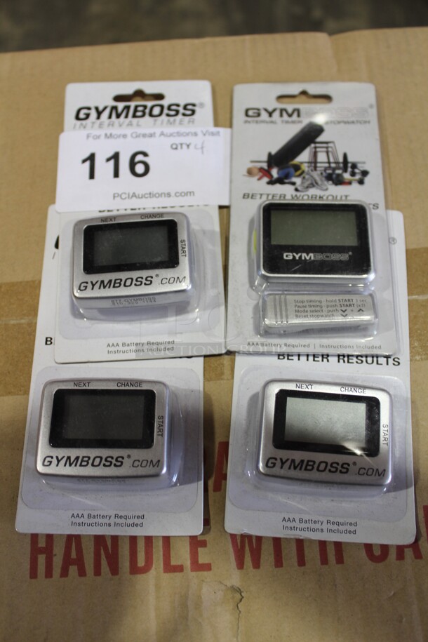 NEW! 4 Gymboss Interval Timers. 4X Your Bid! 