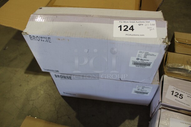 NEW IN BOX! 21 Browne Commercial Stainless Steel 6 Ounce Perforated Portion Controllers/Spoodles. 21X Your Bid!  - Image 2 of 2