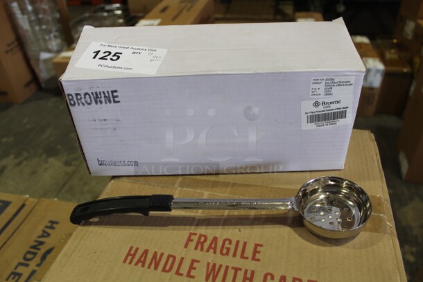 NEW IN BOX! 6 Browne Commercial Stainless Steel 4 Ounce Perforated Portion Controllers/Spoodles. 6X Your Bid! 