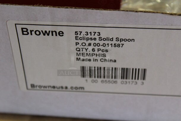 NEW IN BOX! 6 Browne Commercial Stainless Steel Eclipse Serving Spoons. 6X Your Bid!  - Image 2 of 2