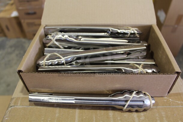 NEW IN BOX! 12 Edlund Commercial Stainless Steel 9 Inch Tongs. 9X Your Bid!  - Image 1 of 3