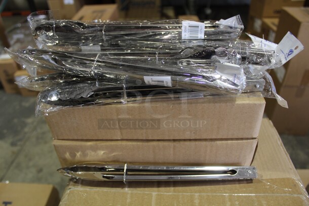 NEW IN BOX! 3 Boxes (10 Each)  Johnson Rose Stainless Steel Tongs. 3X Your Bid!  