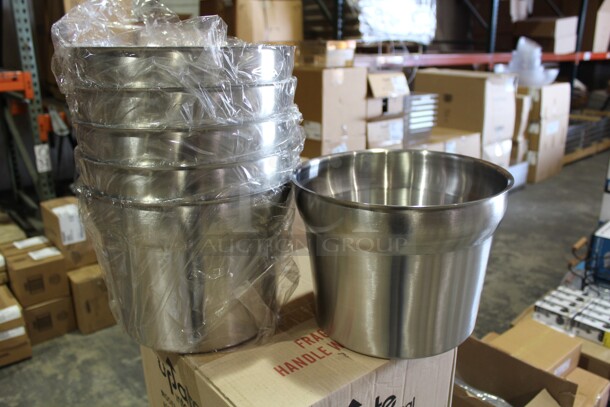 NEW IN BOX! 6 Browne 575591 Commercial Stainless Steel 11 Quart Inserts. 11.25x11.25x8.75. 6X Your Bid! 