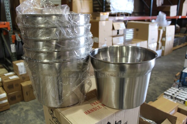 NEW IN BOX! 6 Browne 575591 Commercial Stainless Steel 11 Quart Inserts. 11.25x11.25x8.75. 6X Your Bid!  - Image 1 of 4