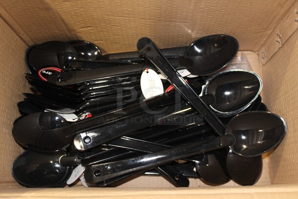 ALL ONE MONEY! Winco 13 Inch Black Plastic Serving Spoons.  - Image 1 of 1