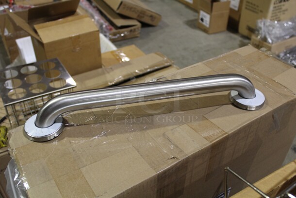 NEW IN BOX! 12 ASTCommercial Stainless Steel 18 Inch Snap On Grab Bars. 18x3x3. 12X Your Bid! 