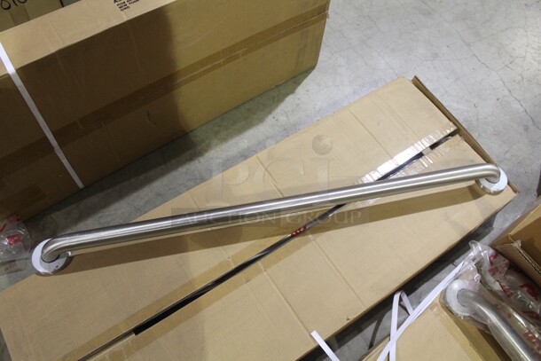NEW IN BOX! 4 AST Commercial Stainless Steel 42 Inch Snap On Grab Bars. 42x3x3. 4X Your Bid! 
