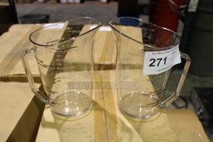 All ONE MONEY! 2 Cambro Camwear Commercial Plastic 2 Quart Measuring Cups. 7.75x6x8.5